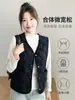 Chaleco H117 para Mujer con Bolsillos, Chaleco Cálido Forrado de Polar para Otoño e Invierno, Ropa Exterior Deportiva Casual, Estilo Corto