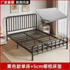 Cama de hierro duradera y sencilla, cama matrimonial. Cama de hierro para una persona. Cama con estructura de hierro para alquiler en casa, popular en línea