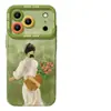 Adecuado para funda trasera de iPhone 17, Funda de silicona estilo primavera Apple 16 Pro Max, Estilo fresco para 15, con cadena para 14, Funda suave para 13