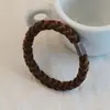 Versión coreana de color té con leche hebilla plana anillo básico para el pelo cuerda para el pelo tejida de alta elasticidad para manualidades cuerda para la cabeza de color degradado ondulado venta al por mayor