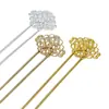 Horquilla de Flor de Nube Auspiciosa en Forma de U de Cobre Puro DIY Estilo Antiguo Headdress Hanfu Horquilla Galvanoplastia Galvanoplastia Joyería Hecha a Mano Accesorios