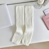 Calcetines de punto para niña, de primavera y otoño, con parte inferior apilada, de color liso, de Lolita, para otoño e invierno, protectores de piernas de lana por encima de la rodilla.
