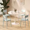 Mesa redonda pequena e moderna em estilo nórdico branco para lojas de milk tea e cafés, conjunto de mesa de jantar tulipa