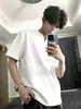 Nova camiseta de manga curta para homens, estilo coreano de verão, moderna, simples, top de meia-manga, estilo Hong Kong, camiseta de marca casual solta e moderna