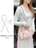 Alça Ajustável Sem Furo para Bolsas Transversais, Alça de Ombro Larga, Pingente de Laço Estilo Ins Feminino, Acessório de Modificação em Couro Genuíno