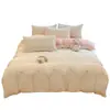 Conjunto de Cama de Inverno Espesso Quente Classe A Leite Fleece Quatro Peças Fleece Coral Flanela Lençol de Cama Capa de Edredom Fronha Roupa de Cama