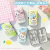 Cortauñas de Caja de PU Set de Siete Piezas Manicura Manicura Punto Wholesale Patrón Creativo Regalo Pinzas Oblicuas Tijeras para Cejas Recogedor de Oídos