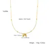 Versão Coreana Ins Novas Joias Moda Simples Pingente de Aço Inoxidável Colar de Laço Feminino Contas Banhadas a Ouro 18K Venda por Atacado