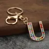 Amazon Transfronterizo Color Nuevo Diamante 26 Letras Llavero de Moda y Exquisito Colgante para Bolsa Letra Inglés