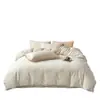 Conjunto de cama luxuoso e de alta qualidade para outono/inverno, espesso, 100% algodão, quatro peças, incluindo um lençol de algodão puro, uma fronha de colcha jacquard e uma colcha quente