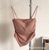 Chica Sexy con Almohadillas en el Busto, Camisola Pequeña Plisada, Verano para Mujer con Bajo Asimétrico, Ropa Interior y Exterior, Hermoso Top Tubo con Espalda Descubierta