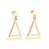 Moda europea y americana pendientes grandes exagerados personalidad simple estilo ins joyería pequeña geométrica tridimensional pendientes de acero inoxidable