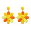 Brincos de Flor de Ráfia Coloridos Estilo Boêmio Transfronteiriços, Brincos Florais de Banana Versáteis da Moda Feitos à Mão