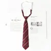 Corbata Jk Borgoña para Mujer, Estilo Japonés, Corbata de Rayas Perezosas Sin Nudo, Uniforme Académico, Foto de Graduación, Accesorio de Uniforme Escolar