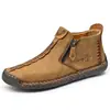 Botas Martin para Hombre Transfronterizas de Punto Otoño e Invierno Nuevas Talla Grande con Cremallera Botas de Hombre Casual para Exteriores Botas de Trabajo Cosidas a Mano