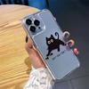 Gatinho preto pequeno para Apple 16/15Plus marca de moda borracha macia novo simples iPhone11/12/14 capa de celular