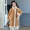 Casaco Feminino com Pele Integrada 2026 Inverno Longo Quente Casaco Genuíno de Lã Roupa de Menino Casaco de Pele Infantil