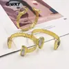 Mpb137 Pedra Natural Pérola Latão Pulseira Aberta Feminina Moda Braçadeira Exportação Venda Quente Acessórios de Joalheria
