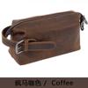 Amazon Bolsa de Lavar Vintage em Couro Crazy Horse Multifuncional Bolsa de Armazenamento em Couro Genuíno Camada Superior Couro Bovino Porta-Documentos Masculino