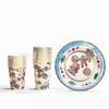 Serie Hombre de Jengibre Plato de Papel Desechable 7 pulgadas Estampado en Caliente Vaso de Papel 9 oz Hombre Galleta Plato Decorativo Plato de Cena de Papel Vajilla Ecológica