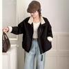 Chaqueta Corta con Cuello Alto y Doble Cremallera para Mujer Primavera y Otoño Nuevo Estilo 2025 Coreana Casual Petite Chaqueta Top