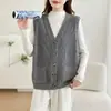 Chaleco de Punto para Mujer Chaleco Cálido Primavera y Otoño Nuevo Chaleco Transfronterizo Top Suéter Cardigan Casual
