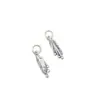 Plata S925 doble colgante pluma charm hoja pulsera de cuentas DIY collar joyería accesorio de plata