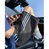 Pantalones Cortos Deportivos de Secado Rápido con Tres Rayas para Hombre, Estilo Delgado de Verano, Pantalones Cortos Casuales Exteriores, Pantalones de Cinco Puntos de Seda Helada de Corte Holgado para Adolescentes