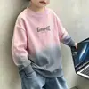 Moletom novo estilo para meninos, de manga comprida, fino, estiloso, gola redonda, segunda pele para crianças de meia-idade e mais velhas, adequado para primavera, outono e inverno, com forro de fleece