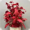 Fileira de Flores Vermelhas Fileira de Flores de Casamento Chinês Arranjo de Casamento Luyin Flower Art Paisagem de Casamento Adereços de Flores Artificiais Flor