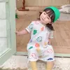 Pijama de una pieza para bebé verano gasa fina saco de dormir para niños niñas manga corta anti-patadas ropa para casa aire acondicionado