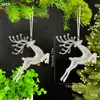 Árbol de Navidad 2024 Copo de Nieve Decorativo Escena Fantástica Decoraciones Festivas Acrílico Transparente Copo de Nieve Adornos Colgantes para Regalo