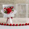 Explosões Transfronteiriças Cravo Crochê à Mão Flor de Lã Tecida Rosa Caixa de Presente Dia das Mães Flor Acabada Presente