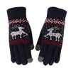 Venta al por mayor del fabricante Engrosados Transfronterizos Hombres y Mujeres Invierno Cálido Pantalla Táctil Ciclismo Resistentes al Frío Navidad Reno Guantes de Lana Tejidos