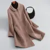 Nuevo abrigo elegante de lana doble faz talla grande para mujer, diseñado para madres y damas elegantes, con un corte holgado y extragrande