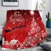 Manta Cálida de Franela Navideña Estampada para Dormitorio y Sala de Estar, Cómoda, de Dibujos Animados, Venta Caliente
