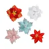 Tela Navideña Nueva Flor de Navidad Venta Directa del Fabricante Tela Decoración Fiesta Navideña Flor de Navidad 27cm