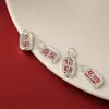 Colgante de Plata de Ley 999 Plata Pura Paz y Alegría Collar de Cuerda Trenzada Hecho a Mano DIY Atracción de Riqueza Colgante Auspicioso Accesorios de Joyería de Plata