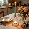 Portavelas Estrella de Cinco Puntas de Hierro Forjado Nórdico, Decoración para Ambiente de Cena a la Luz de Velas, Adornos Creativos, Venta Directa de Fábrica