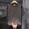 Camiseta Estilosa Desgastada Verano 2026 Camiseta de Seda de Hielo de Manga Corta para Hombre con Diseño de Flor Quemada Top de Moda Artículo de Moda de Lujo