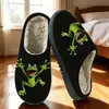 Chinelos de Algodão Estampados com Padrão de Sapo Exclusivos de Venda Quente Transfronteiriços para Homens e Mulheres, Casais de Outono e Inverno Pod Cross-Border Jit Dropshipping