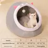 Nido para Gatos, Nido Cerrado para Mascotas, Nido Semi para Perros, Casa para Gatos, Calidez Invernal para Perros Pequeños y Medianos, Adecuado para Todas las Estaciones, Listo para Entrega