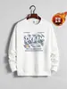 Sudadera de punto con estampado para hombre Invierno Popular Polar Moda Marca Cuello redondo Sudadera Cálida Versátil Camiseta básica para hombre