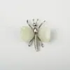 Adorno de Corazón de Cristal Natural Alas Mariposa Parche de Corazón de Jade Artesanías de Aleación Producto Nuevo Cristal Amarillo