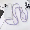 Adecuado para iphone16promax Estuche Transparente de una Pieza para Tarjetas con Correa Cruzada 15 Correa para Teléfono Móvil Apple 14 11 Estuche Resistente a Caídas