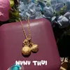 Joyería Italiana Retro Cepillada Bolsa de la Suerte Corazón Bolsa de Dinero Colgante Collar Lujo Accesible Gama Alta Collar con Colgante de Flor Estrella