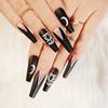 Coleção de Halloween Nail Longa Usável Unha Acabada Pressionada na Unha Unha Postiça Manicure Patch Patch de Unha