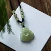 Pingente de Buda Risonho de Jade Sintético, Colar de Buda Guardião da Paz do Ano Zodiacal, Contas de Transferência de Temperamento para Homens e Mulheres, Pingente de Guanyin