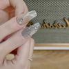 Nuevo Estilo Punk Oro y Plata Arte de Uñas Aleación Joyería Anillo Hueco Cruz Estilo Japonés Hebilla de Bloqueo Decoración de Uñas