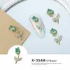 Nova Joia para Nail Art Cravejada com Diamantes de Liga Metálica Formato Tulipa Rosa Desejo Puro Estilo Ins Acessórios Brilhantes Super Chamativos